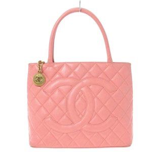 Pre-owned Authentic CHANEL Caviar Medallion Tote Caviar Skin Women's Tote Bag
